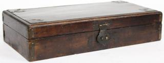Antique Chinese Hardwood Document Box The rectangular box mounted with