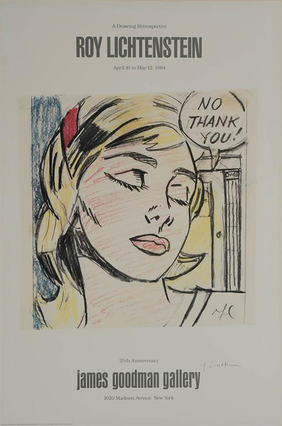 Roy Lichtenstein American 1923 1997 No Thank You Offset lithograph