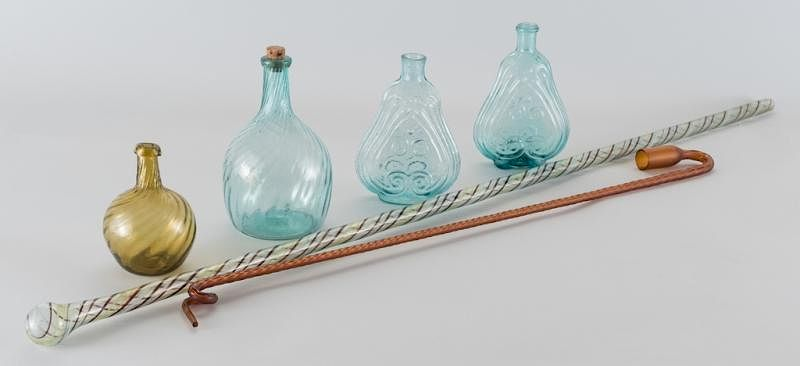 6 Early American Glass Items 1st 2nd items 2 aquamarine