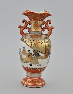 A Japanese Kutani Porcelain Vase Of baluster form flared rim