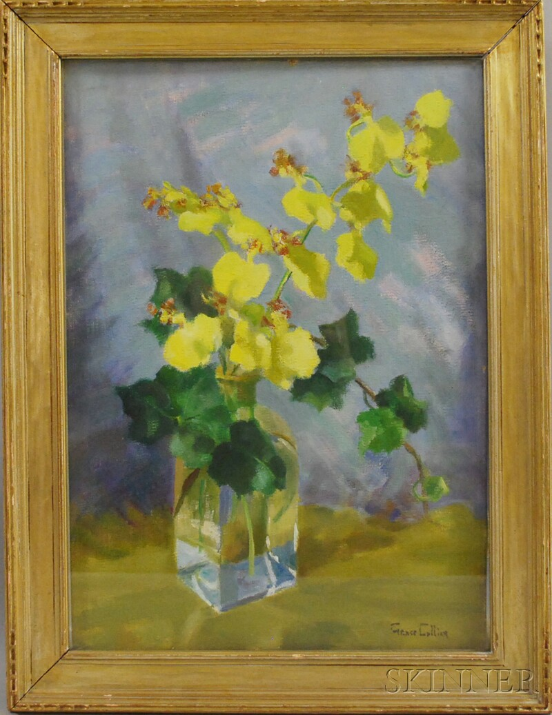 Grace Collier American 20th Century Oncidium Orchid Signed Grace Collier