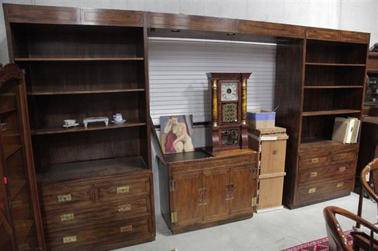TWO HENREDON SHELVING UNITS Three shelves and two over two