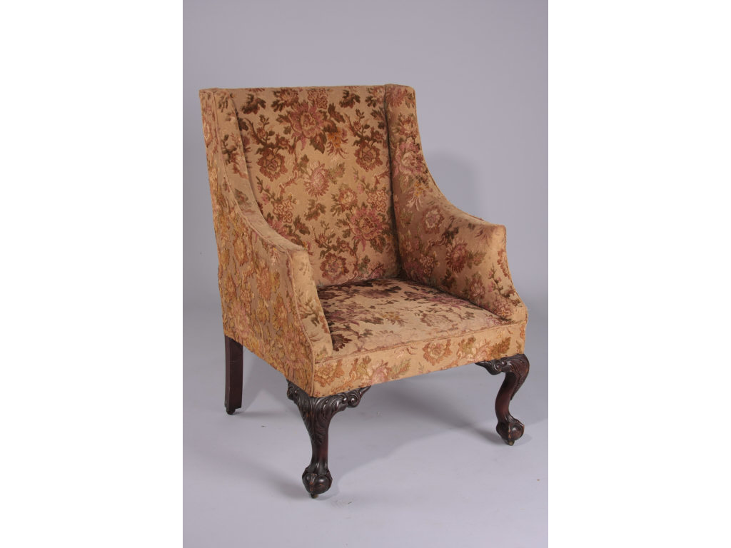Antique Chippendale Style Southern Wing Chair 19th c Virginia mahogany