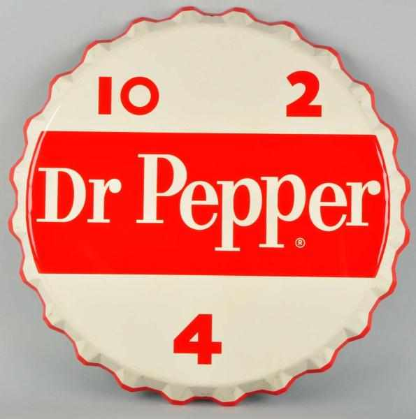 Tin Dr Pepper Bottlecap Sign Description 1950s Clean shiny and