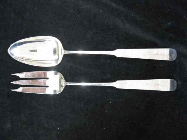 Old Newbury Crafters Sterling Salad Set long handled fork spoon