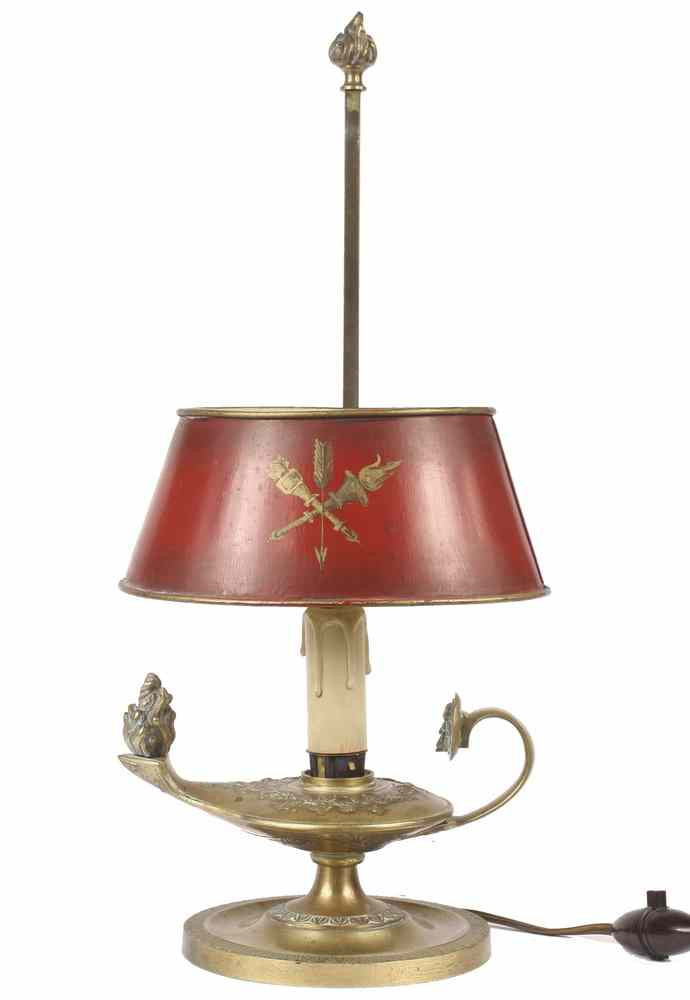 BOUDOIR LAMP 19th c Bronze Grease Lamp Form Electric Lamp