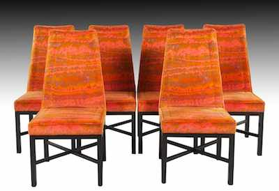 Six Armless Dining Chairs Made by Dunbar Designed by Edward