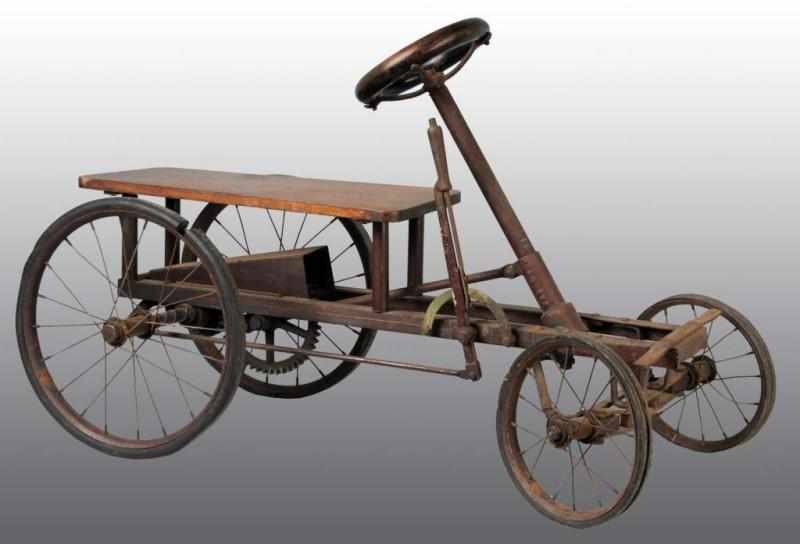 Cast Iron Wood Antique Irish Mail Pedal Car Description Probably