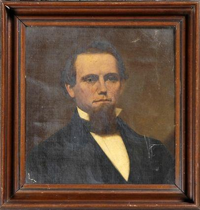 American School 19th C Portrait of a Gentleman Oil on