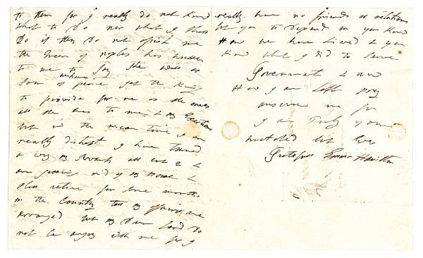 HAMILTON EMMA 1761 1815 Autograph Letter Signed Emma Hamilton 3
