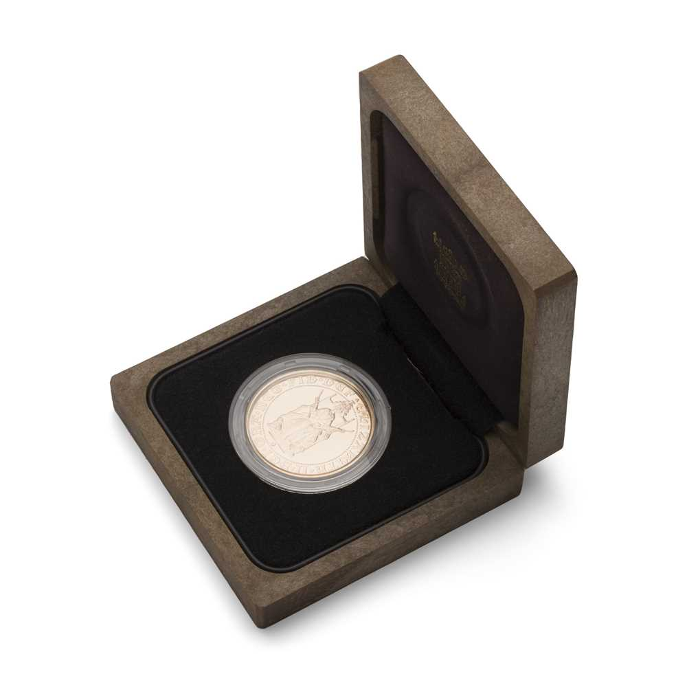 A 1989 CASED GOLD PROOF 5 COIN as issued in