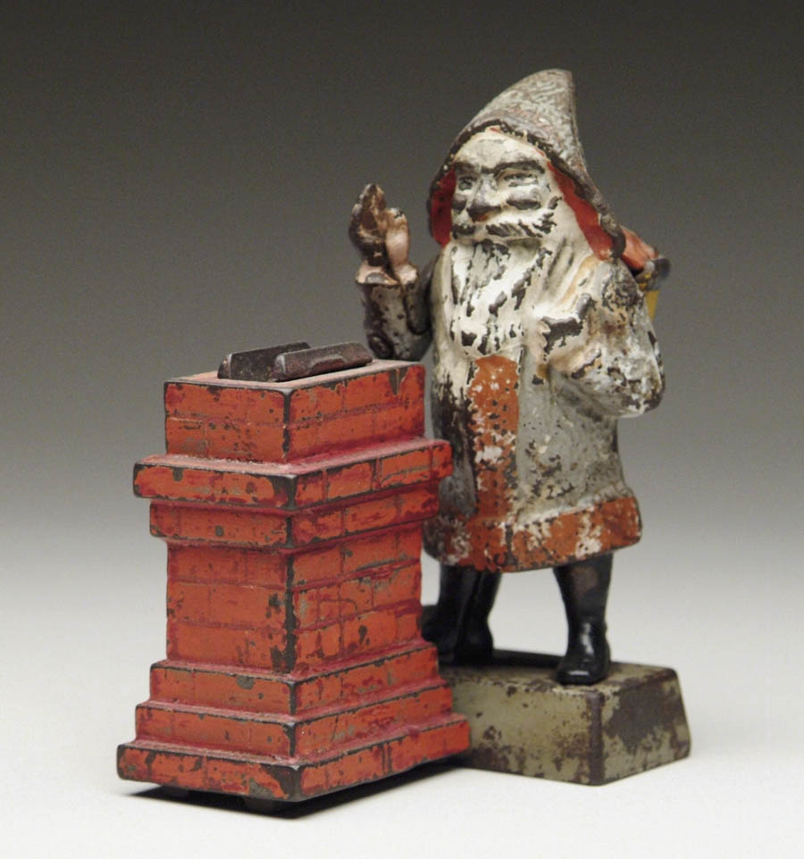 SANTA CLAUS MECHANICAL BANK Place coin in Santa s hand