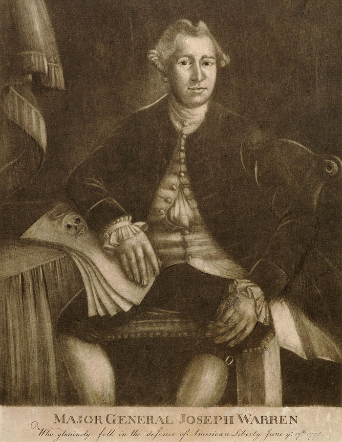 MAJOR GENERAL JOSEPH WARREN WHO GLORIOUSLY FELL IN THE DEFENCE