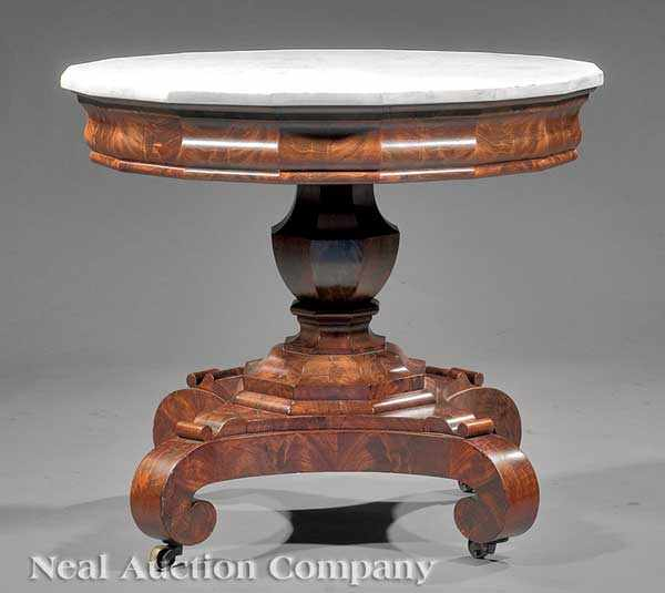 An American Classical Mahogany Center Table c 1835 New York