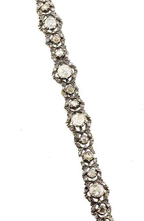 DIAMOND BRACELET ca 1830 Silver over yellow gold Very stylish