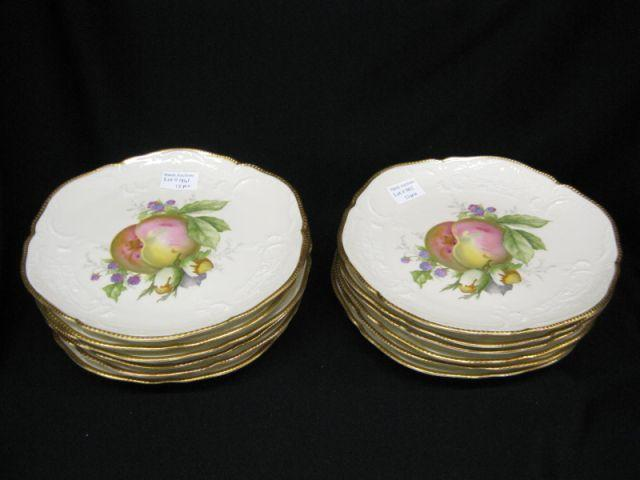 Set of 12 Rosenthal Plates various fruit decor on ivory