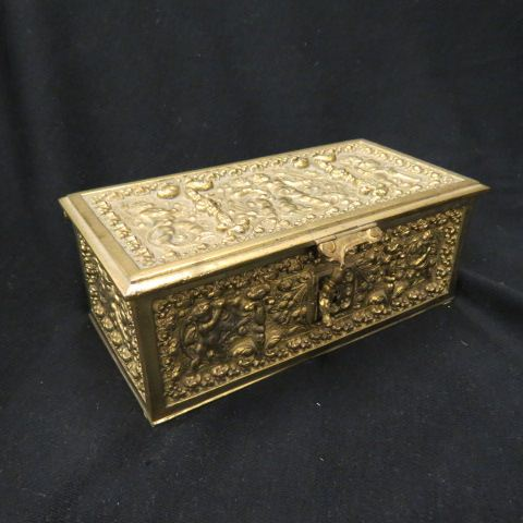 Brass Jewelry Casket rococo design locking 4 c 8