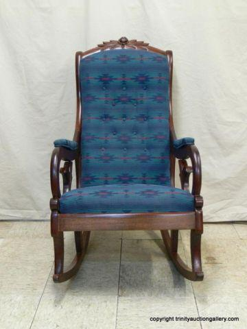 Antique Circa 1900 Mahogany Roseback Rocking Chair structurally in original