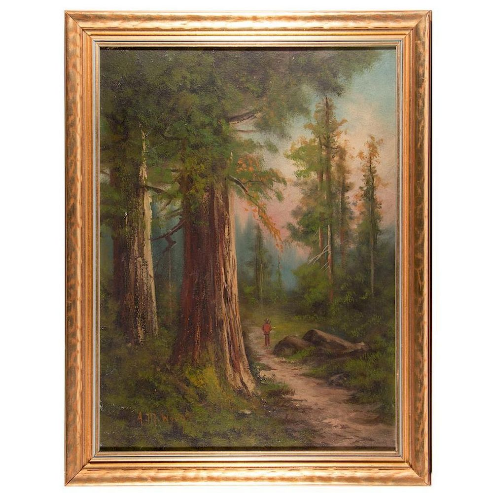Evening Landscape Artist A M Wood signed lower left Description