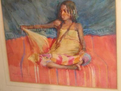 ROBERT ATKINSON Bisherine Girl with Fly whisk signed and inscribed