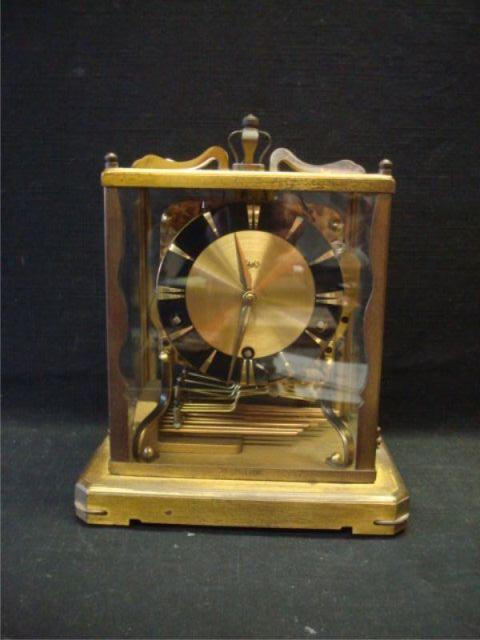 Brass and glass clock From a Brooklyn NY estate Dimensions