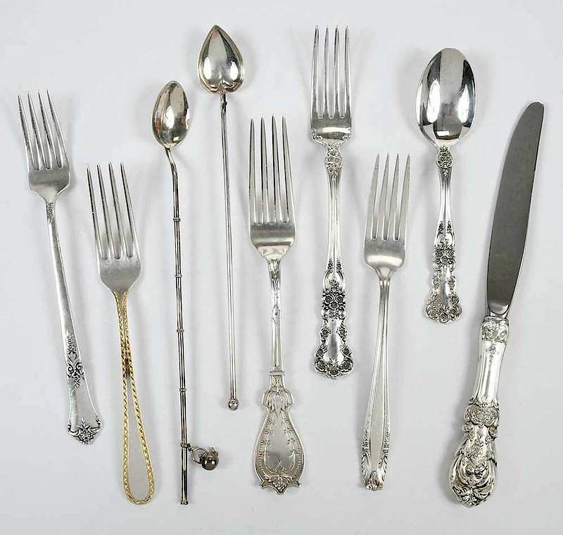 35 Pieces Assorted Sterling Flatware American 20th century including three