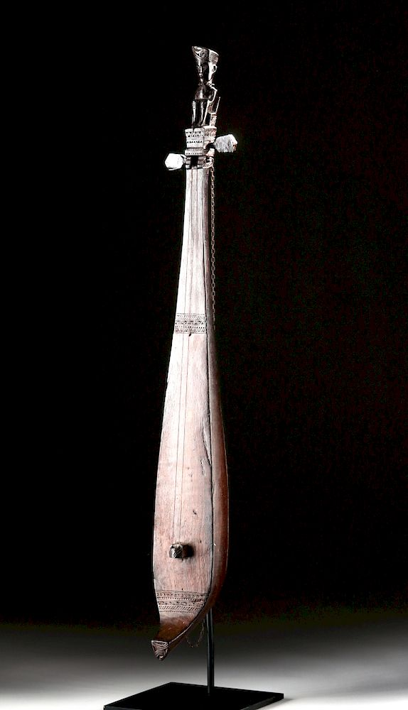 Early 20th C Sumatran Wood Plucked Lute Hasapi Originally Listed