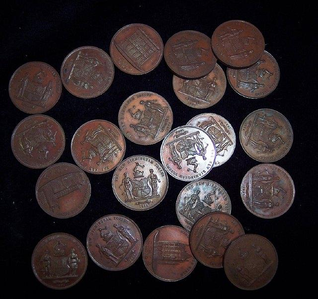 Twenty two Birmingham tokens in bronze The New Birmingham Tokens
