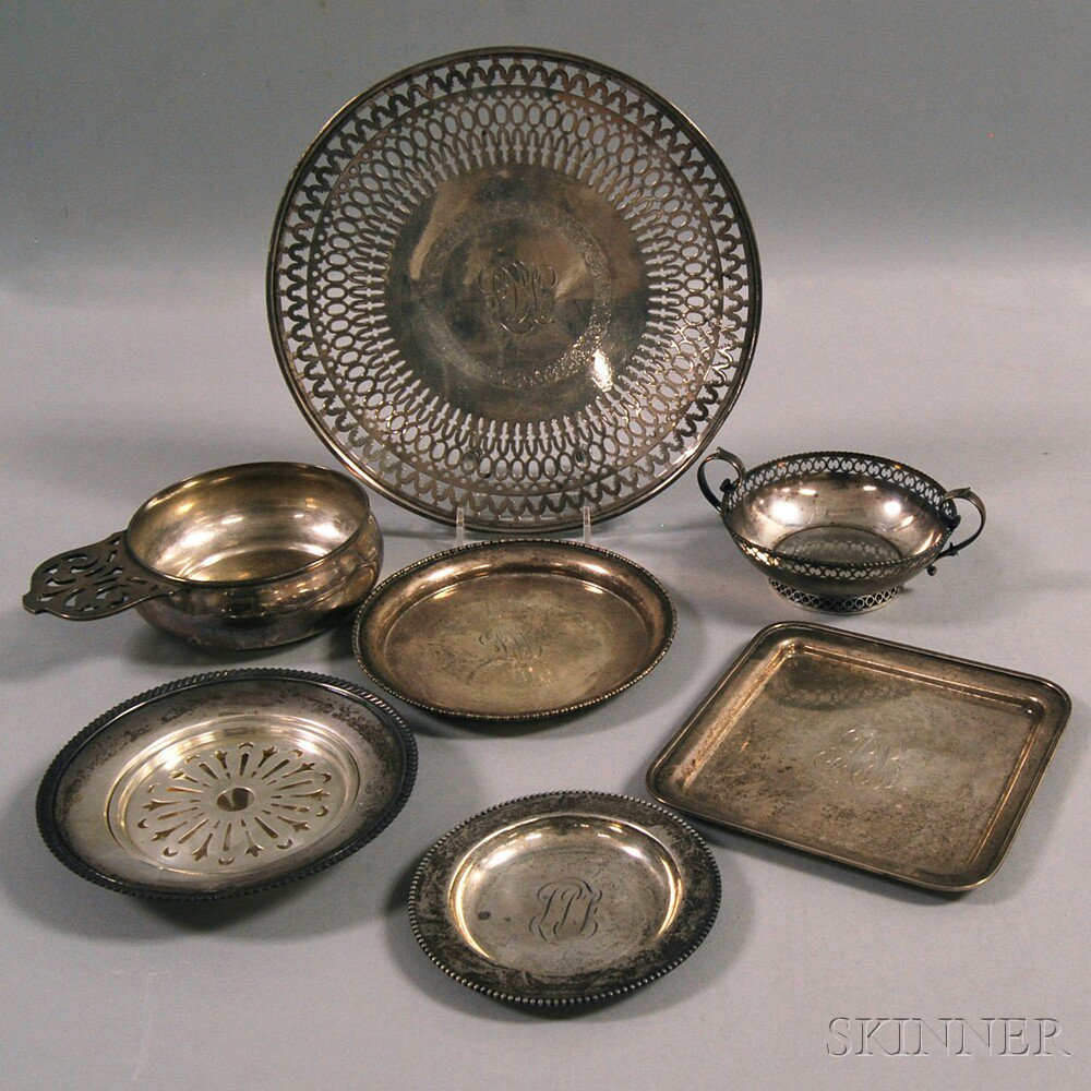 Seven Pieces of Sterling Silver Tableware including a Roger Williams