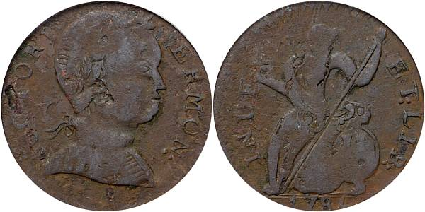 1788 Vermont Copper Baby Head Fine 15 PCGS Ryder 9