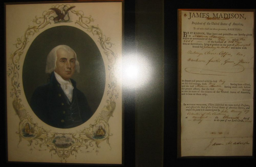 MADISON JAMES Clipped portion of a partly printed Document Signed