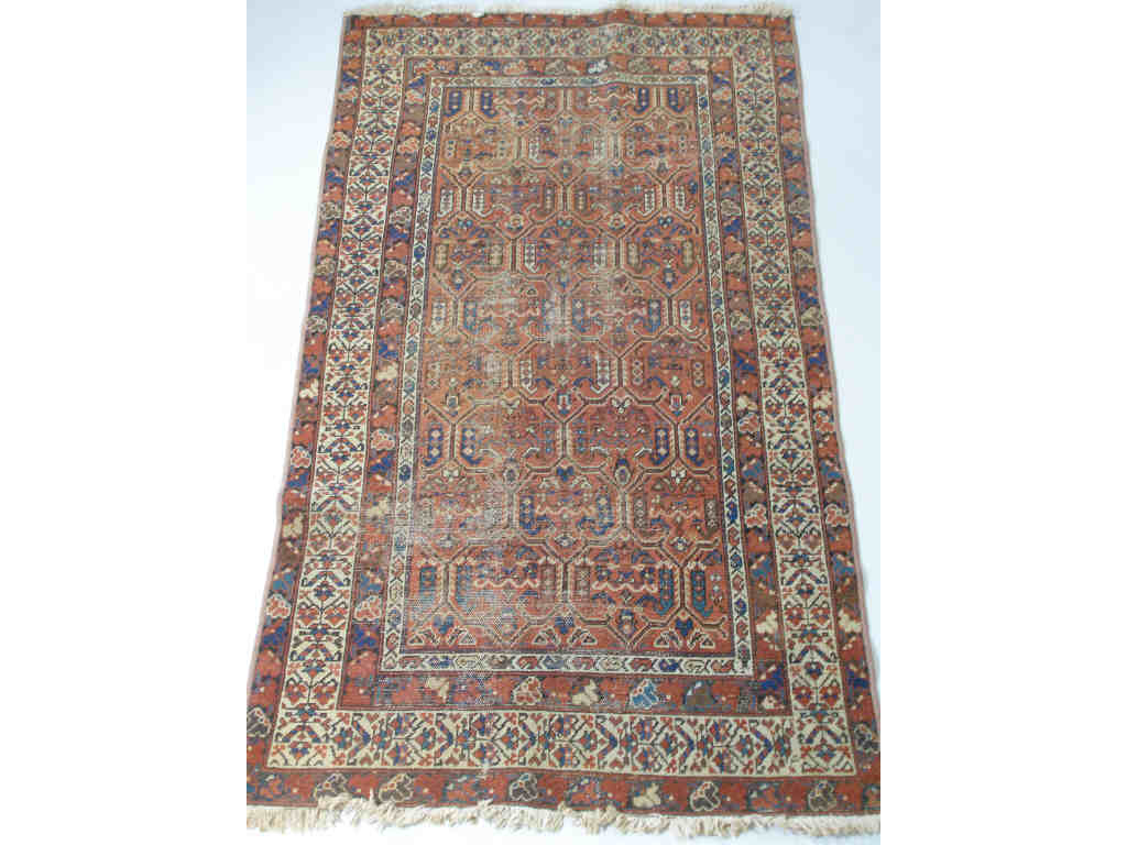 Hamadon Rug Iran c 1920s hand tied cotton base ivory