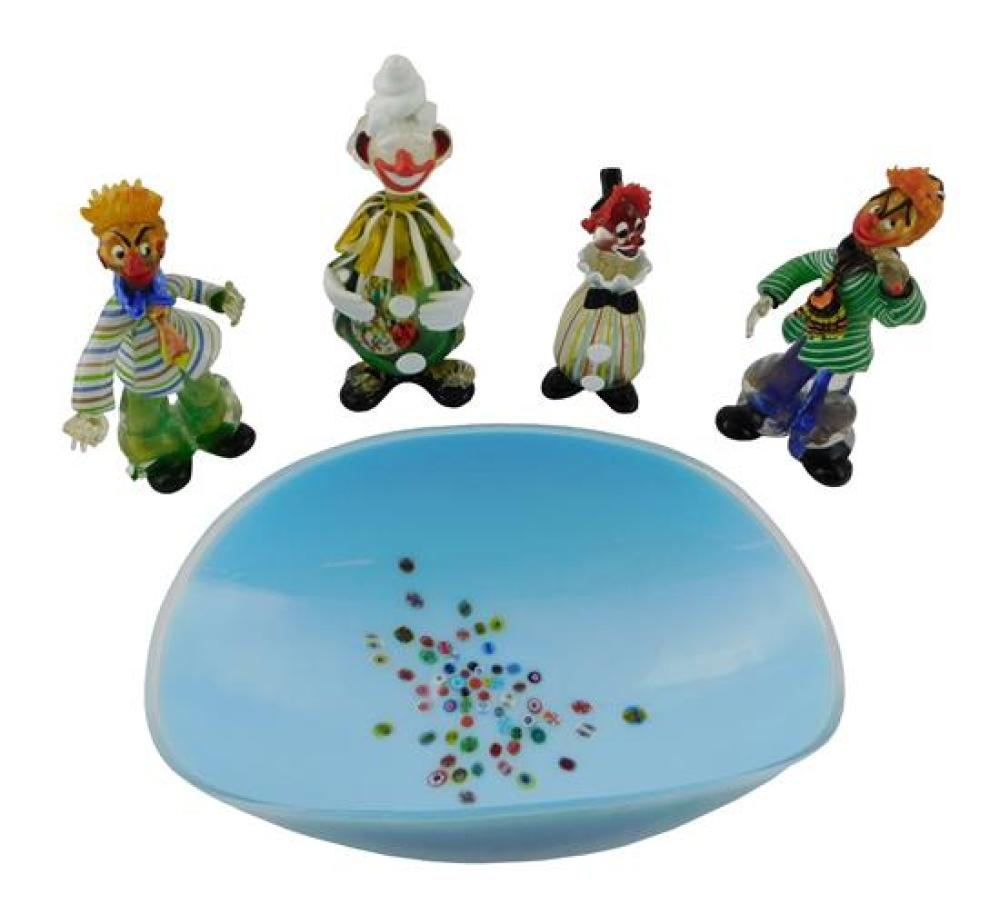 GLASS Murano Venetian art glass including Yalos Casa five pieces