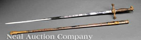A U S Military Academy Cadet Sword c 1900 etched