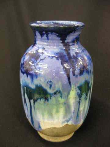 Fulper Pottery Arts Crafts Vase rich mottled flambe blue seafoam