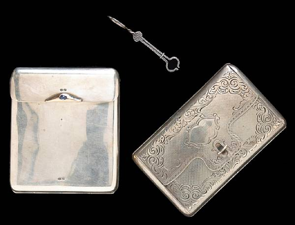 A group of silver smoking accessories Comprising Austrian 800 standard