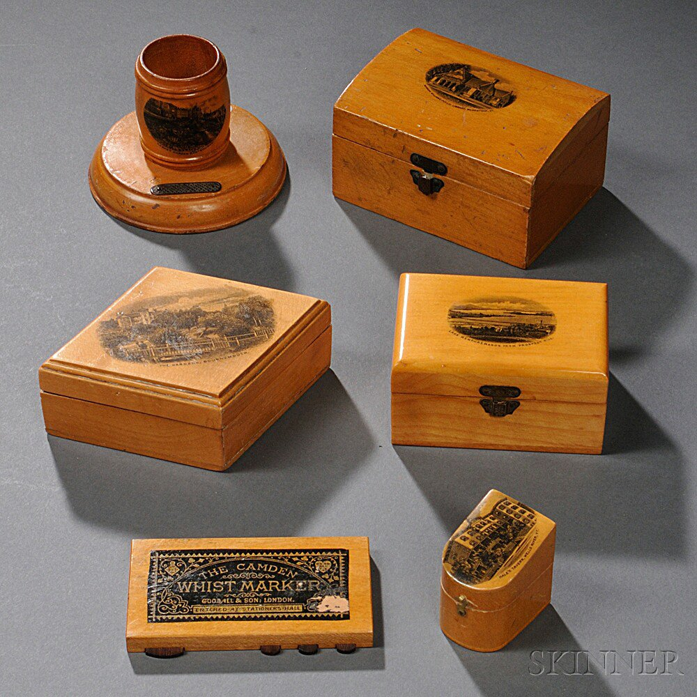 Sixty three Pieces of Mauchline Ware late 19th to 20th