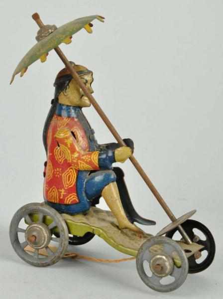 Tin Litho Man with Parasol Penny Toy Description German Original