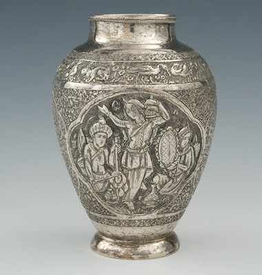 A Persian Silver Vase Apprx 4 H the vase is