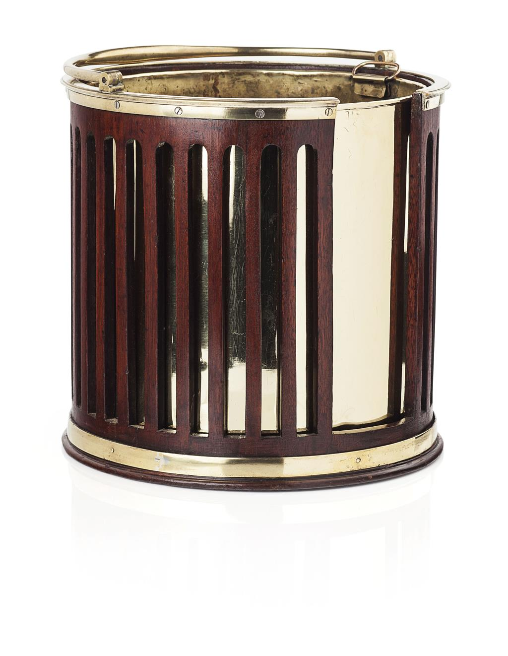 GEORGE III MAHOGANY AND BRASS PLATE BUCKET LATE 18TH CENTURY