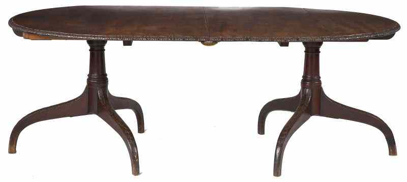 George III Style Double Pedestal Dining Table19th century mahogany with