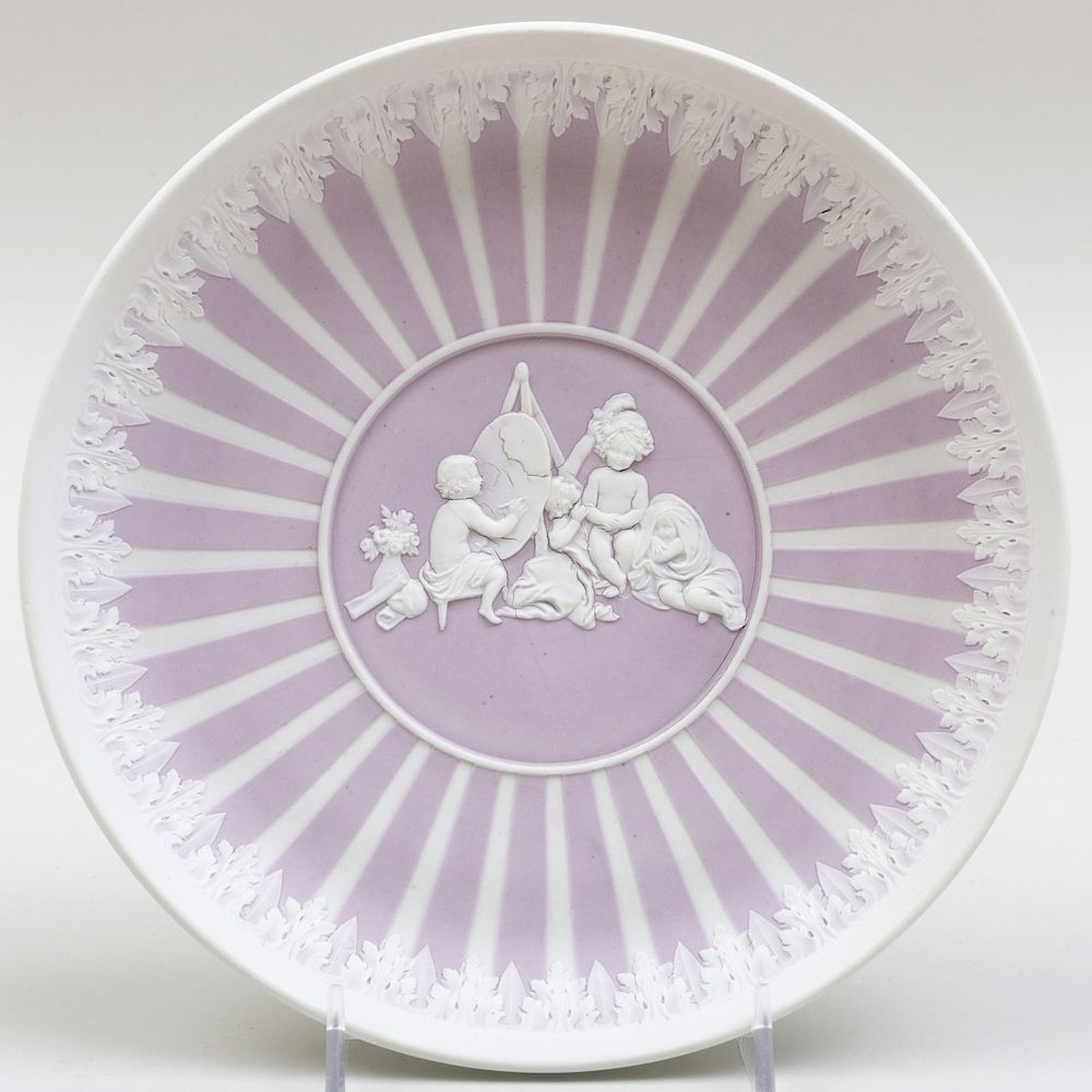 Wedgwood Lilac Jasper Dip Circular Dish Decorated with The Infant