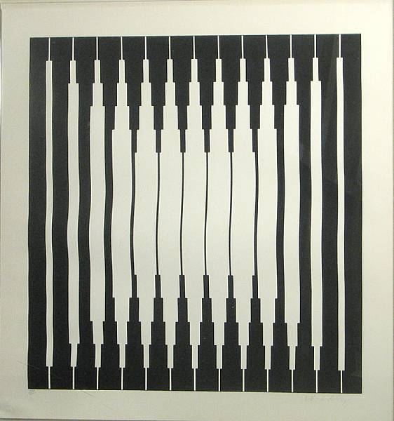 Victor Vasarely Hungarian 1906 1997 Untitled Black and White Composition