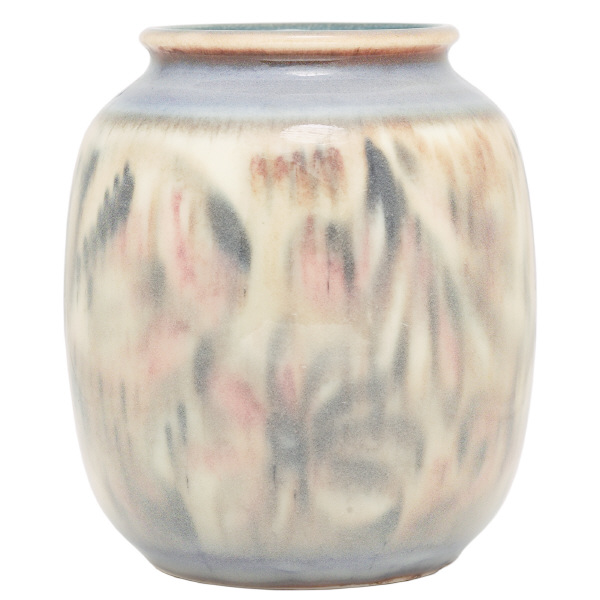 Rookwood vase bulbous form with a painted stylized floral design