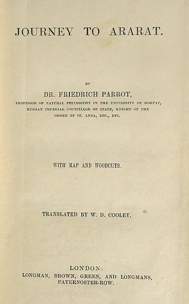 PARROT FRIEDRICH Journey to Ararat London Longman Brown Green and