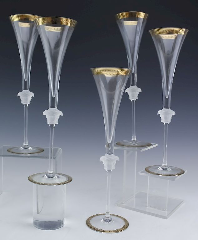 5 Versace Rosenthal Medusa Lumiere D Or Flutes Versace by