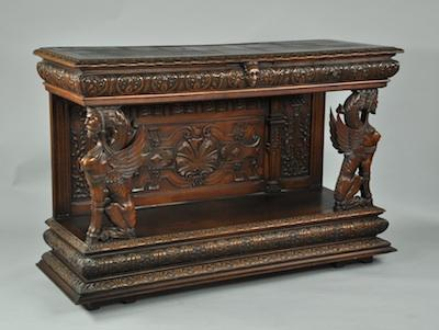 A Belgian Carved Sideboard ca Early 20th Century Ornately carved