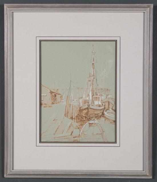 Ward Mann American 1921 2005 Gloucester circa 1928 pencil with