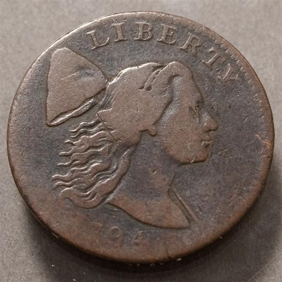 United States Liberty Cap type Copper Large Cent 1794 VG