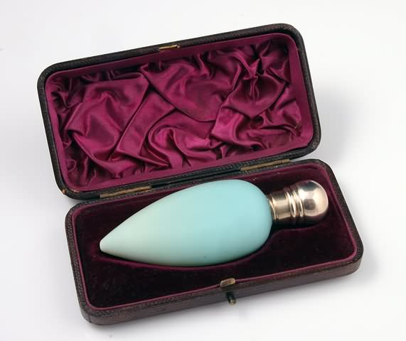 With silver screw top lacks internal stopper in original leather